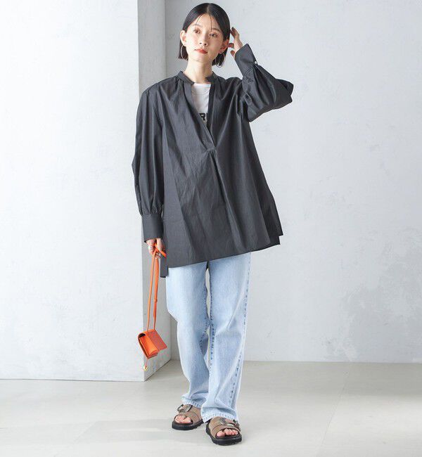 SHIPS for women「〈手洗い可能〉コットン ギャザー チュニック ブラウス」|シャツ・ブラウス|