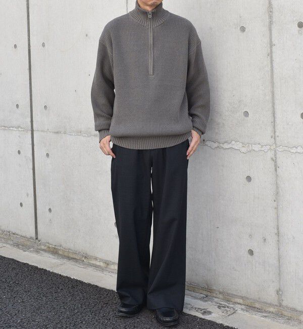 SHIPS any「SHIPS any:〈手洗い可能〉ハーフジップ 畦編み ドライバーズ ニット 25AW◇」|ニット・セーター|