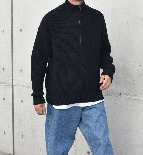 SHIPS any「SHIPS any:〈手洗い可能〉ハーフジップ 畦編み ドライバーズ ニット 25AW◇」|ニット・セーター|