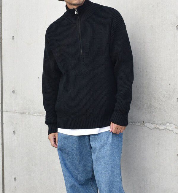 SHIPS any「SHIPS any:〈手洗い可能〉ハーフジップ 畦編み ドライバーズ ニット 25AW◇」|ニット・セーター|