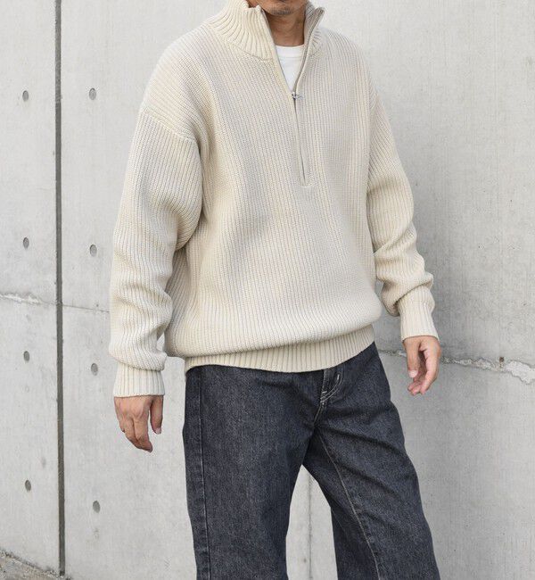 SHIPS any「SHIPS any:〈手洗い可能〉ハーフジップ 畦編み ドライバーズ ニット 25AW◇」|ニット・セーター|