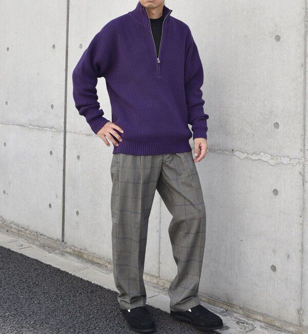 SHIPS any「SHIPS any:〈手洗い可能〉ハーフジップ 畦編み ドライバーズ ニット 25AW◇」|ニット・セーター|