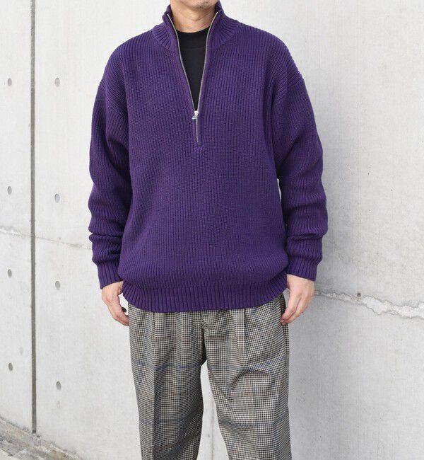 SHIPS any「SHIPS any:〈手洗い可能〉ハーフジップ 畦編み ドライバーズ ニット 25AW◇」|ニット・セーター|