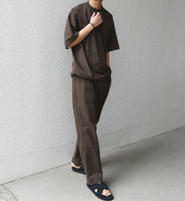 SHIPS any「SHIPS any:〈撥水/軽量/ストレッチ〉SOLOTEX(R) シアサッカー スピンドル Tシャツ(セットアップ対応)25SS◇」|Tシャツ・カットソー|