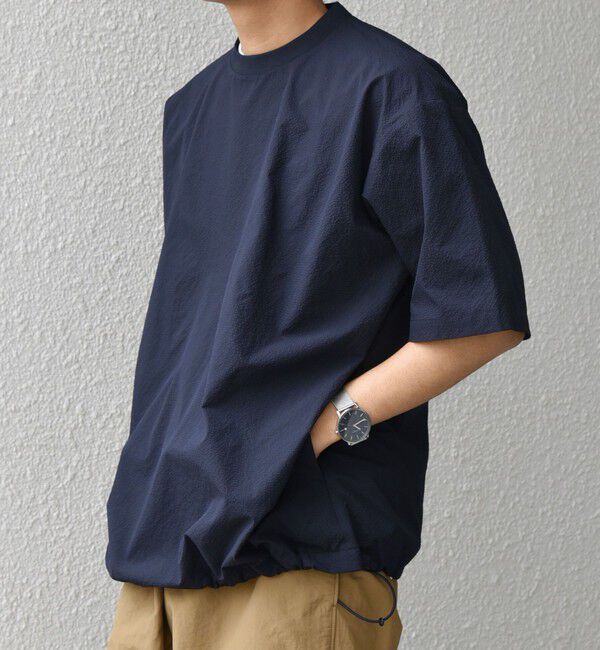 SHIPS any「SHIPS any:〈撥水/軽量/ストレッチ〉SOLOTEX(R) シアサッカー スピンドル Tシャツ(セットアップ対応)25SS◇」|Tシャツ・カットソー|