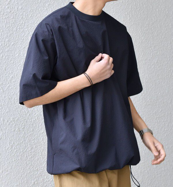 SHIPS any「SHIPS any:〈撥水/軽量/ストレッチ〉SOLOTEX(R) シアサッカー スピンドル Tシャツ(セットアップ対応)25SS◇」|Tシャツ・カットソー|