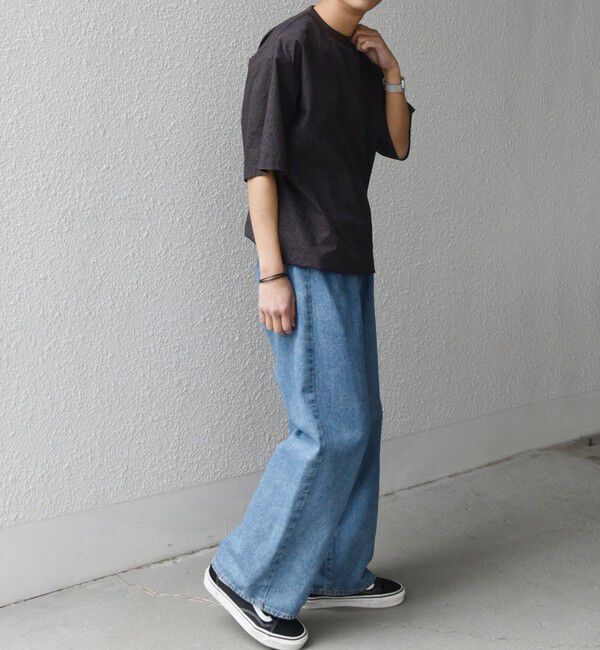 SHIPS any「SHIPS any:〈撥水/軽量/ストレッチ〉SOLOTEX(R) シアサッカー スピンドル Tシャツ(セットアップ対応)25SS◇」|Tシャツ・カットソー|