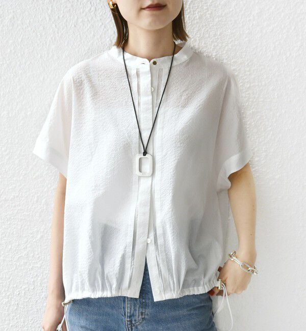 SHIPS for women「〈手洗い可能〉サッカー 裾 ドロスト ドルマン ブラウス 2」|シャツ・ブラウス|