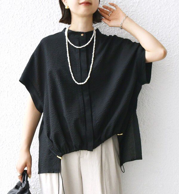 SHIPS for women「〈手洗い可能〉サッカー 裾 ドロスト ドルマン ブラウス 2」|シャツ・ブラウス|