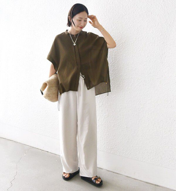 SHIPS for women「〈手洗い可能〉サッカー 裾 ドロスト ドルマン ブラウス 2」|シャツ・ブラウス|