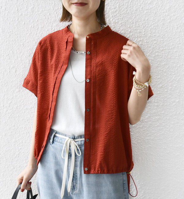 SHIPS for women「〈手洗い可能〉サッカー 裾 ドロスト ドルマン ブラウス 2」|シャツ・ブラウス|