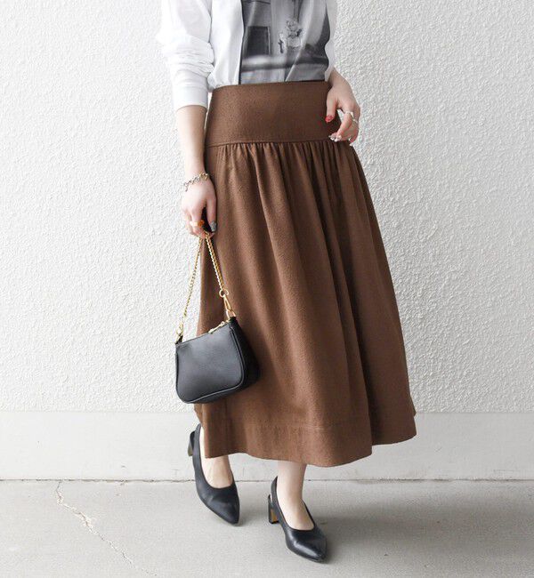 SHIPS any「SHIPS any:〈洗濯機可能〉ループヤーン ギャザー フレア スカート」|スカート|