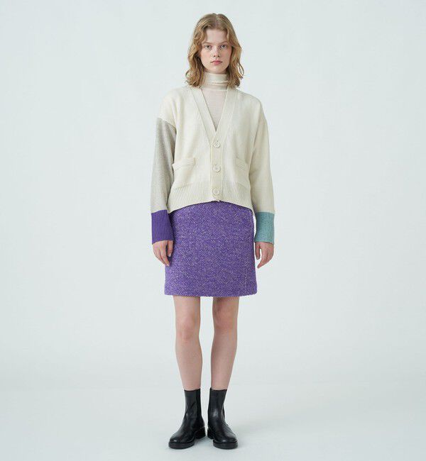 MACPHEE「ヘリンボーンツイード ミニスカート」|台形|