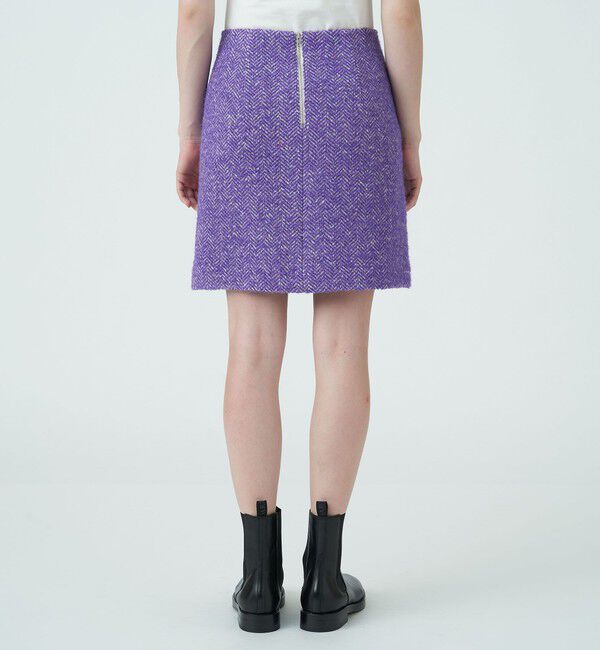 MACPHEE「ヘリンボーンツイード ミニスカート」|台形|