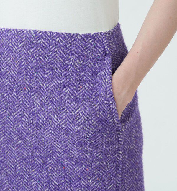 MACPHEE「ヘリンボーンツイード ミニスカート」|台形|