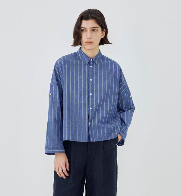 GALERIE VIE「【WEB先行予約】ストライプブロード アジャストスリーブシャツ」|シャツ・ブラウス|