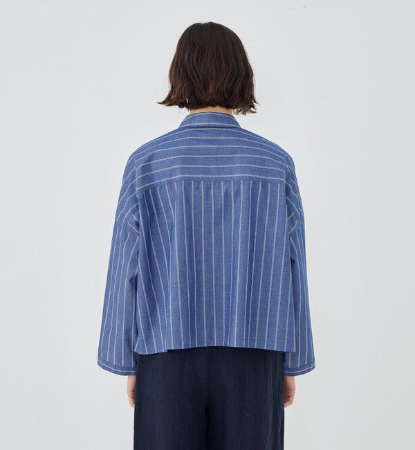 GALERIE VIE「【WEB先行予約】ストライプブロード アジャストスリーブシャツ」|シャツ・ブラウス|
