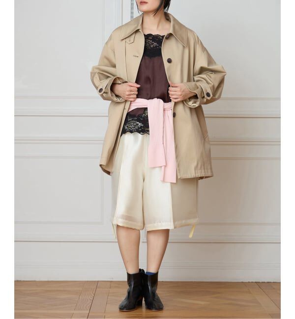 IENA LA BOUCLE「IENA LA BOUCLE コットンギャバジンステンカラーハーフコート」|ステンカラーコート|