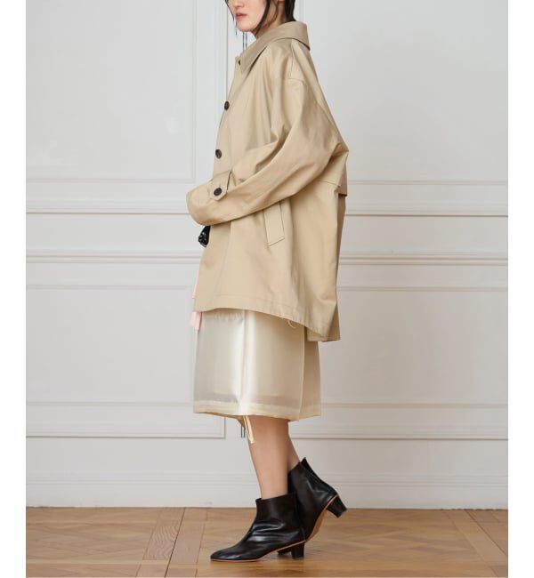 IENA LA BOUCLE「IENA LA BOUCLE コットンギャバジンステンカラーハーフコート」|ステンカラーコート|