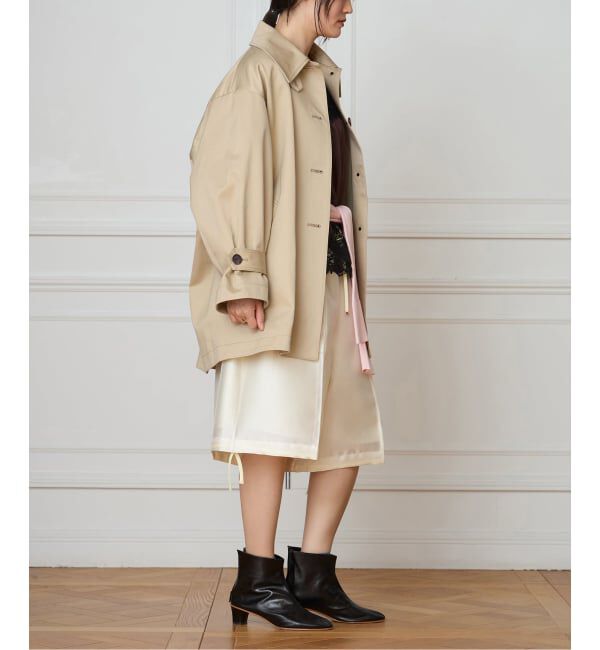 IENA LA BOUCLE「IENA LA BOUCLE コットンギャバジンステンカラーハーフコート」|ステンカラーコート|