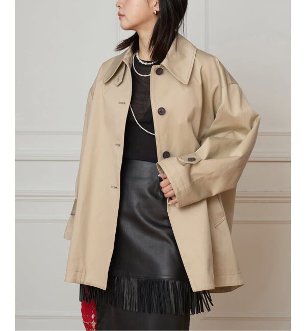 IENA LA BOUCLE「IENA LA BOUCLE コットンギャバジンステンカラーハーフコート」|ステンカラーコート|