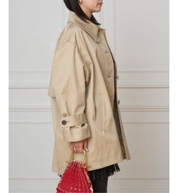 IENA LA BOUCLE「IENA LA BOUCLE コットンギャバジンステンカラーハーフコート」|ステンカラーコート|