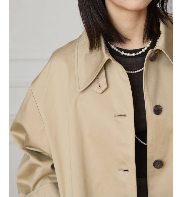 IENA LA BOUCLE「IENA LA BOUCLE コットンギャバジンステンカラーハーフコート」|ステンカラーコート|