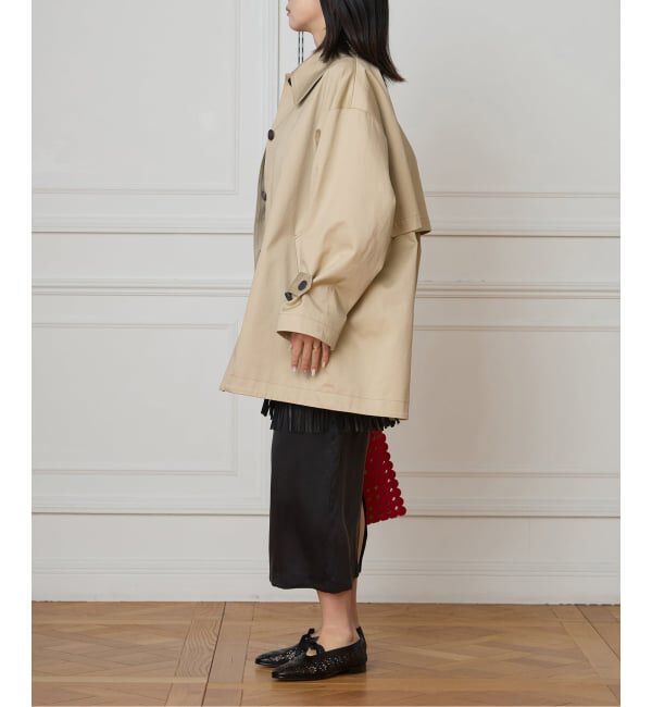 IENA LA BOUCLE「IENA LA BOUCLE コットンギャバジンステンカラーハーフコート」|ステンカラーコート|