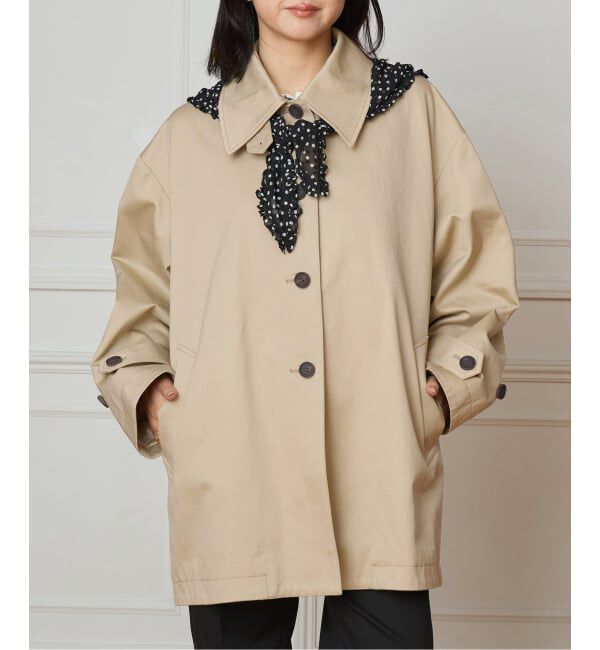 IENA LA BOUCLE「IENA LA BOUCLE コットンギャバジンステンカラーハーフコート」|ステンカラーコート|