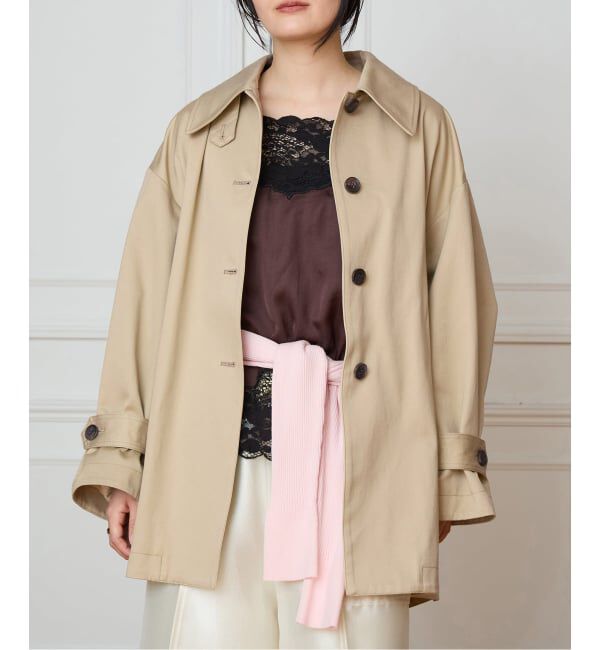 IENA LA BOUCLE「IENA LA BOUCLE コットンギャバジンステンカラーハーフコート」|ステンカラーコート|