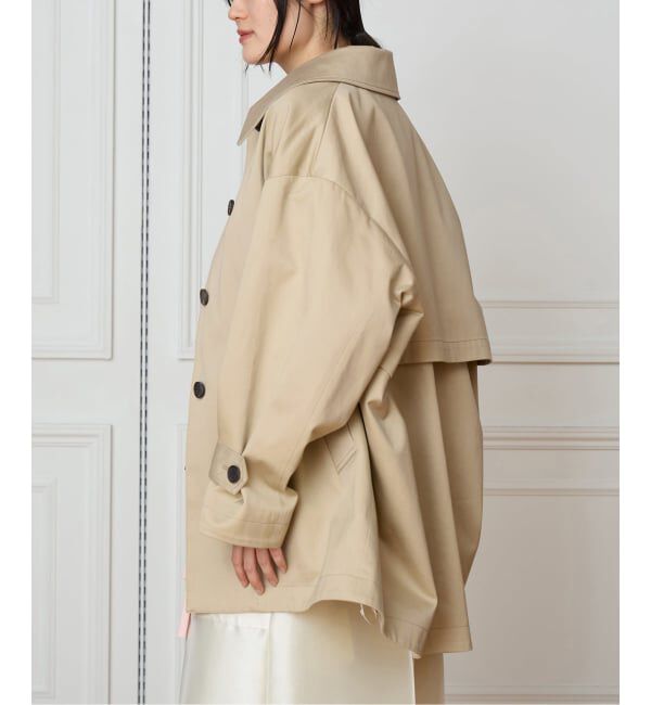 IENA LA BOUCLE「IENA LA BOUCLE コットンギャバジンステンカラーハーフコート」|ステンカラーコート|