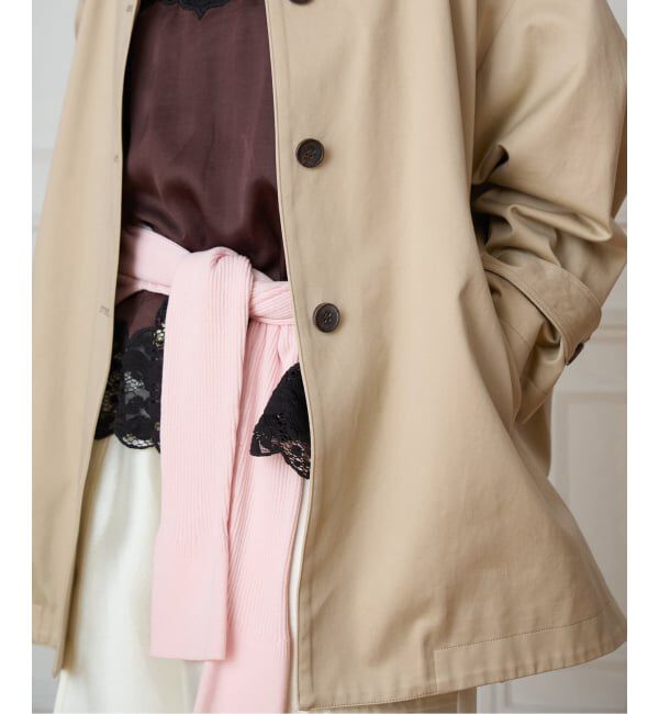 IENA LA BOUCLE「IENA LA BOUCLE コットンギャバジンステンカラーハーフコート」|ステンカラーコート|