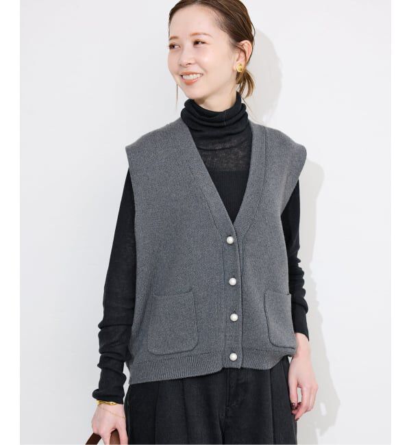 WEB限定/追加2》パールニットベスト（SLOBE IENA）｜ルミネの