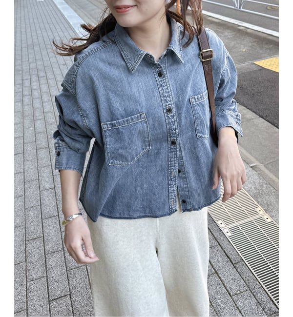 JOURNAL STANDARD「《追加》ライトオンスデニムクロップドシャツ」|シャツ・ブラウス|