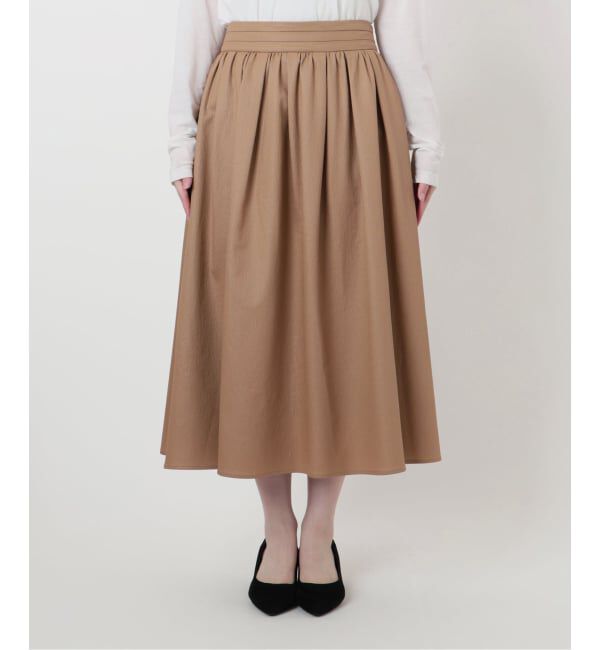  「【洗える】幾何柄サッカータックスカート」|スカート|