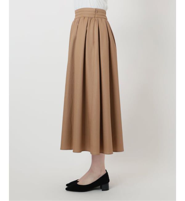  「【洗える】幾何柄サッカータックスカート」|スカート|