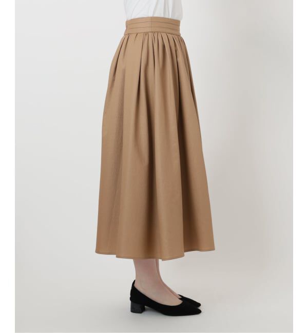  「【洗える】幾何柄サッカータックスカート」|スカート|