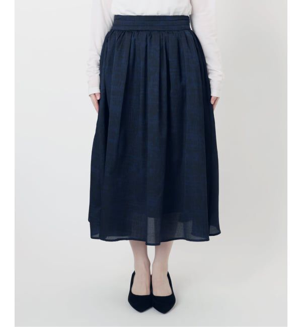  「【洗える】幾何柄サッカータックスカート」|スカート|