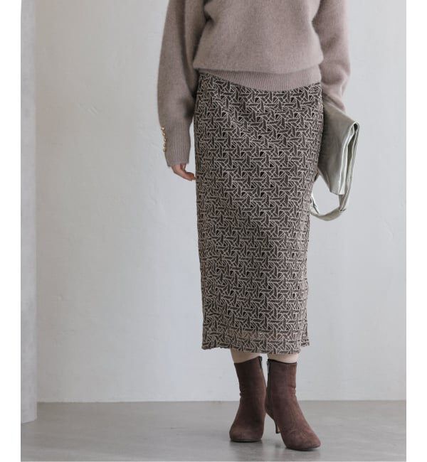  「ジオメトリックレースタイトスカート」|スカート|