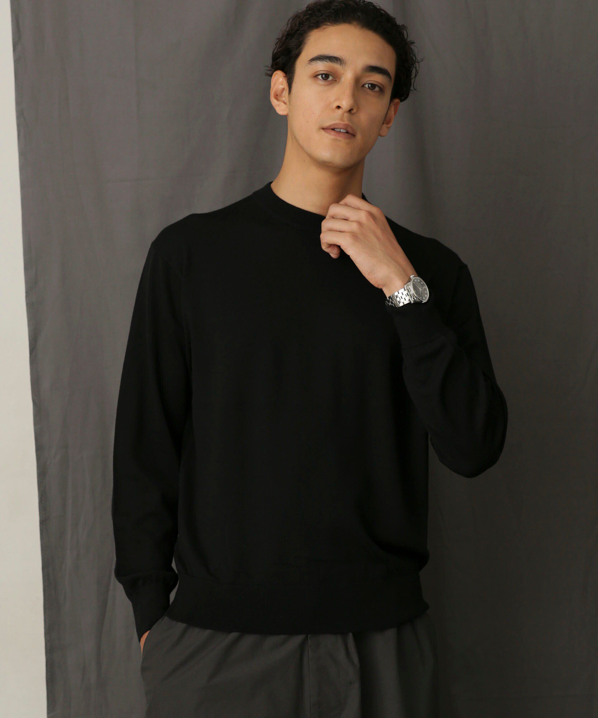 nano･universe「「毛玉レスニット」 ファインゲージクルーネック」|ニット・セーター|