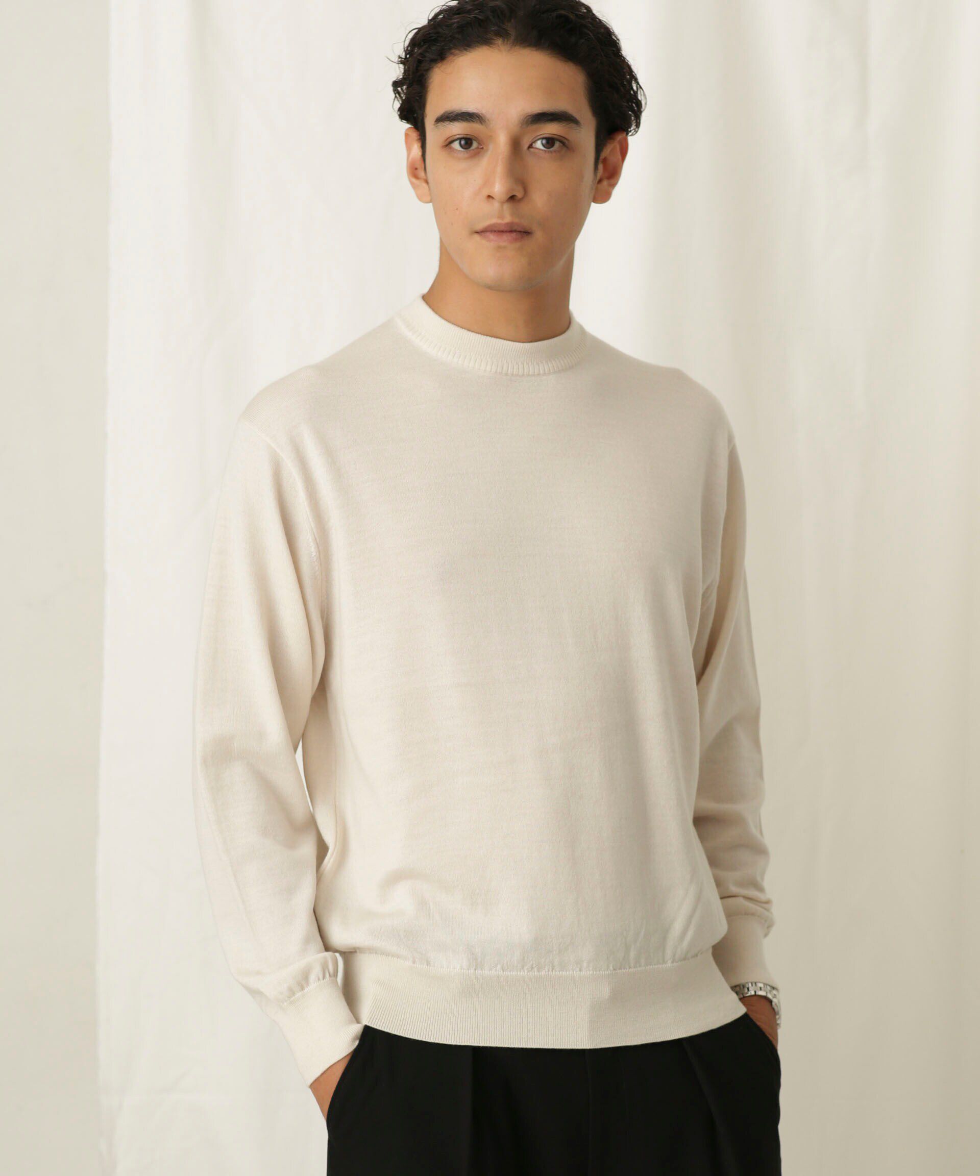 nano･universe「「毛玉レスニット」 ファインゲージクルーネック」|ニット・セーター|