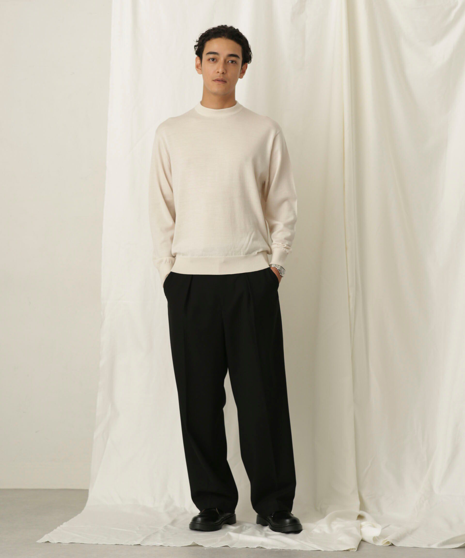 nano･universe「「毛玉レスニット」 ファインゲージクルーネック」|ニット・セーター|