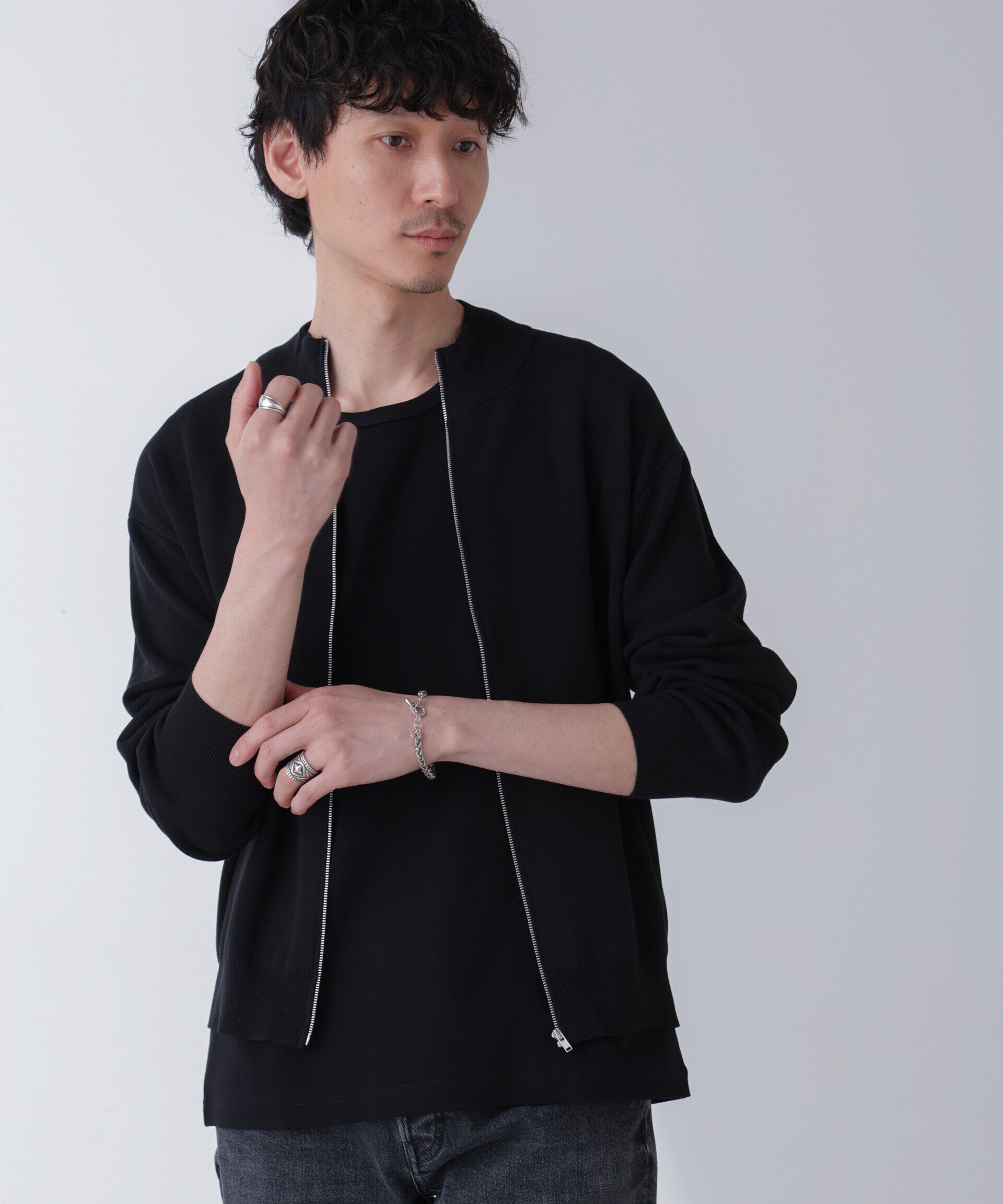 nano･universe「14ゲージミラノリブドライバーズニット(手洗い可能)」|ニット・セーター|