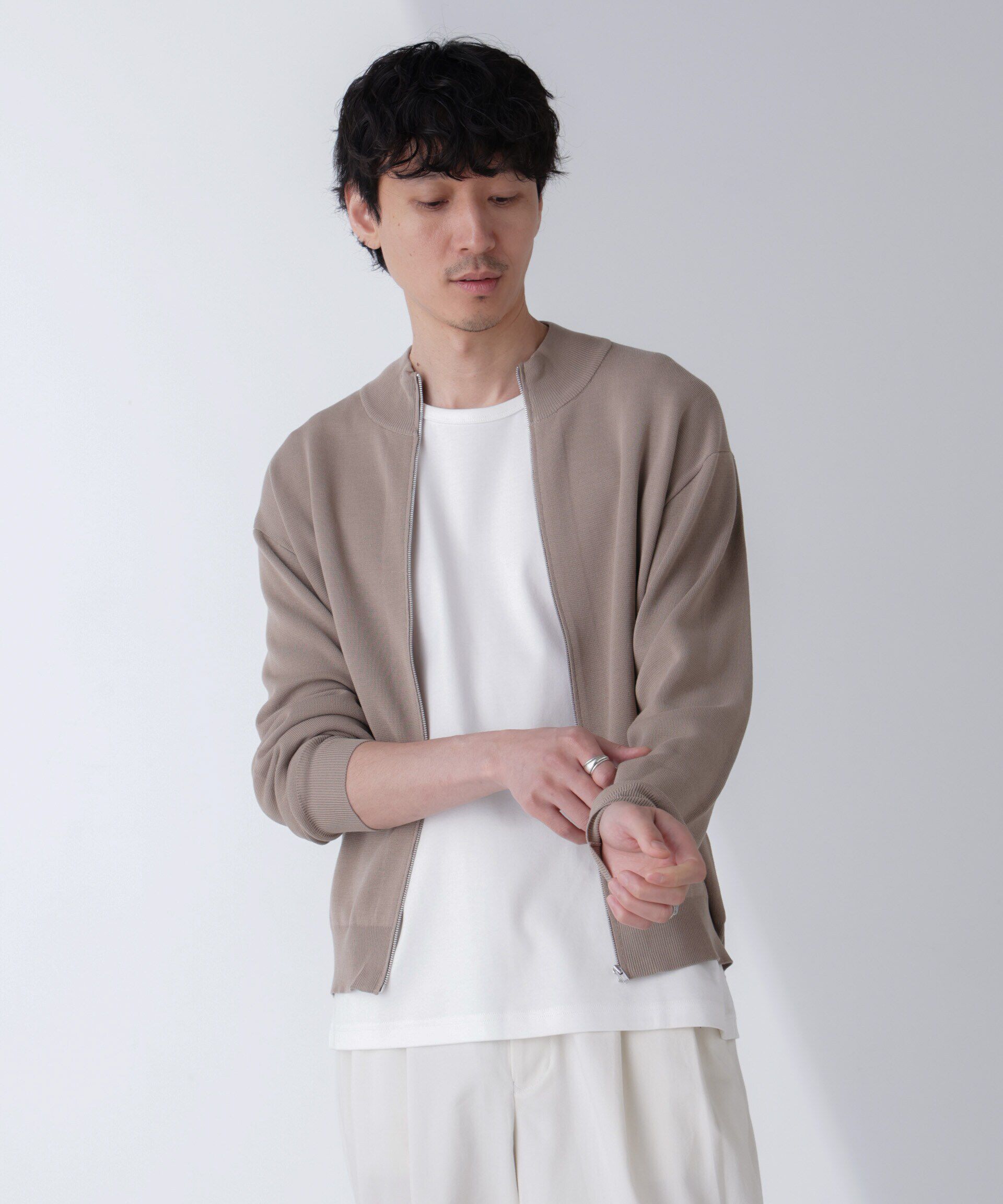 nano･universe「14ゲージミラノリブドライバーズニット(手洗い可能)」|ニット・セーター|