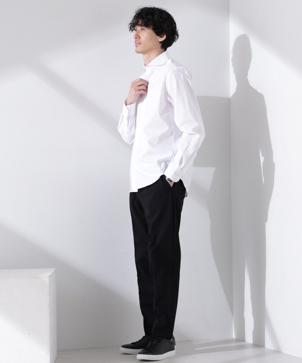 nano･universe「｢N shirt｣Anti Soaked(R) 汗染み防止ホリゾンタルカラーシャツ長袖」|シャツ・ブラウス|