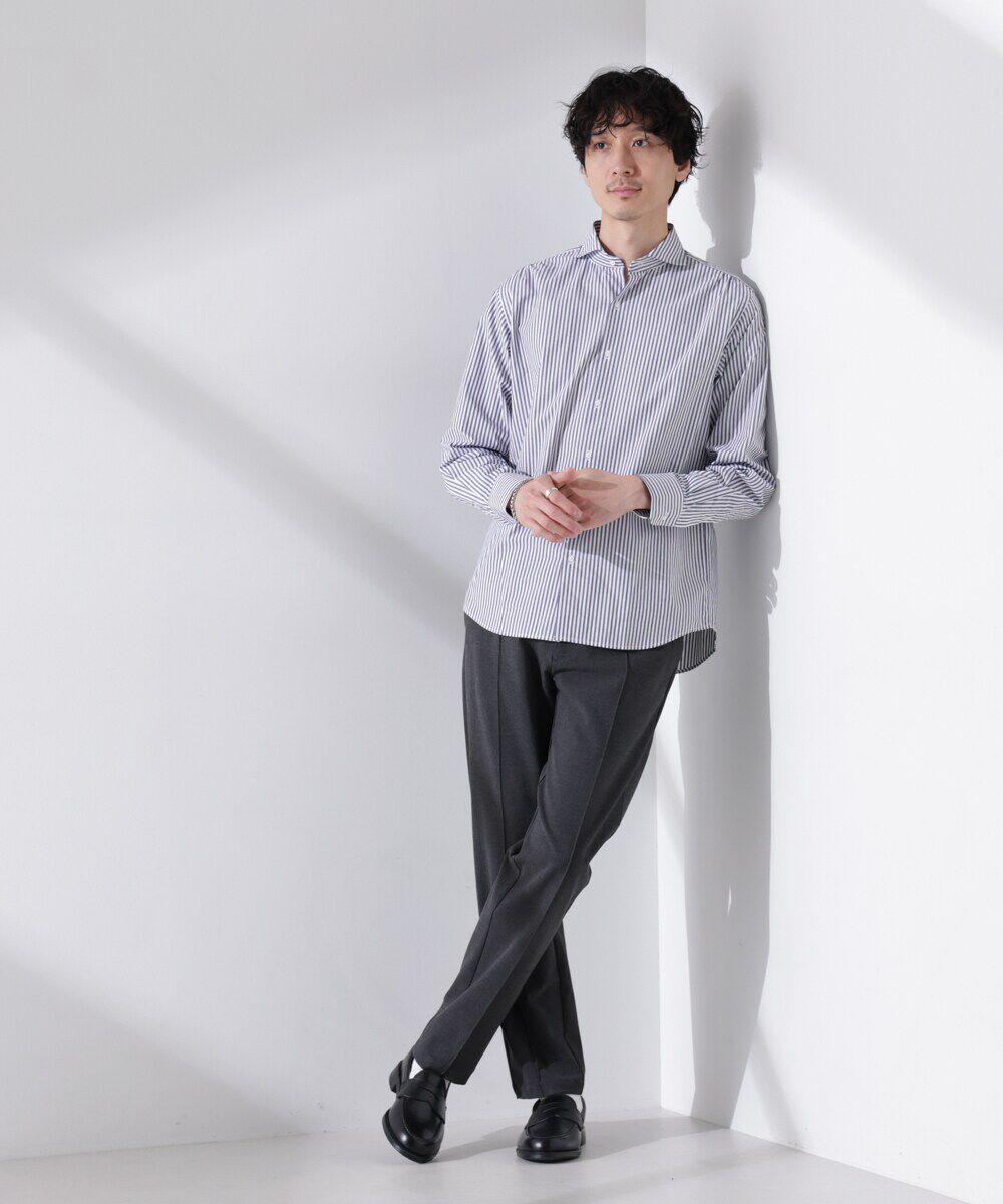 nano･universe「｢N shirt｣Anti Soaked(R) 汗染み防止ホリゾンタルカラーシャツ長袖」|シャツ・ブラウス|