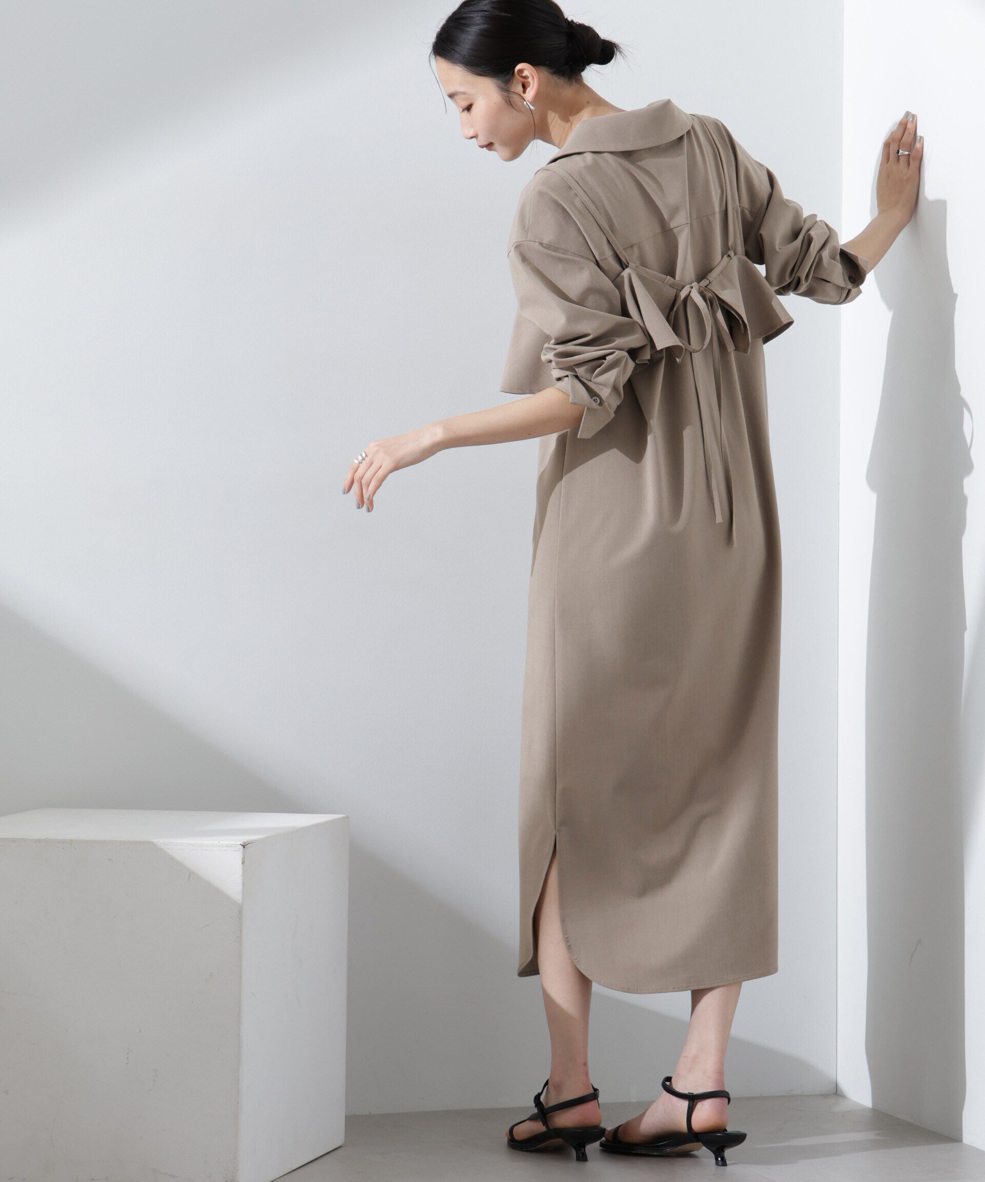 nano･universe「キャミソールビスチェ＋スキッパーワンピースSET」|ワンピース|