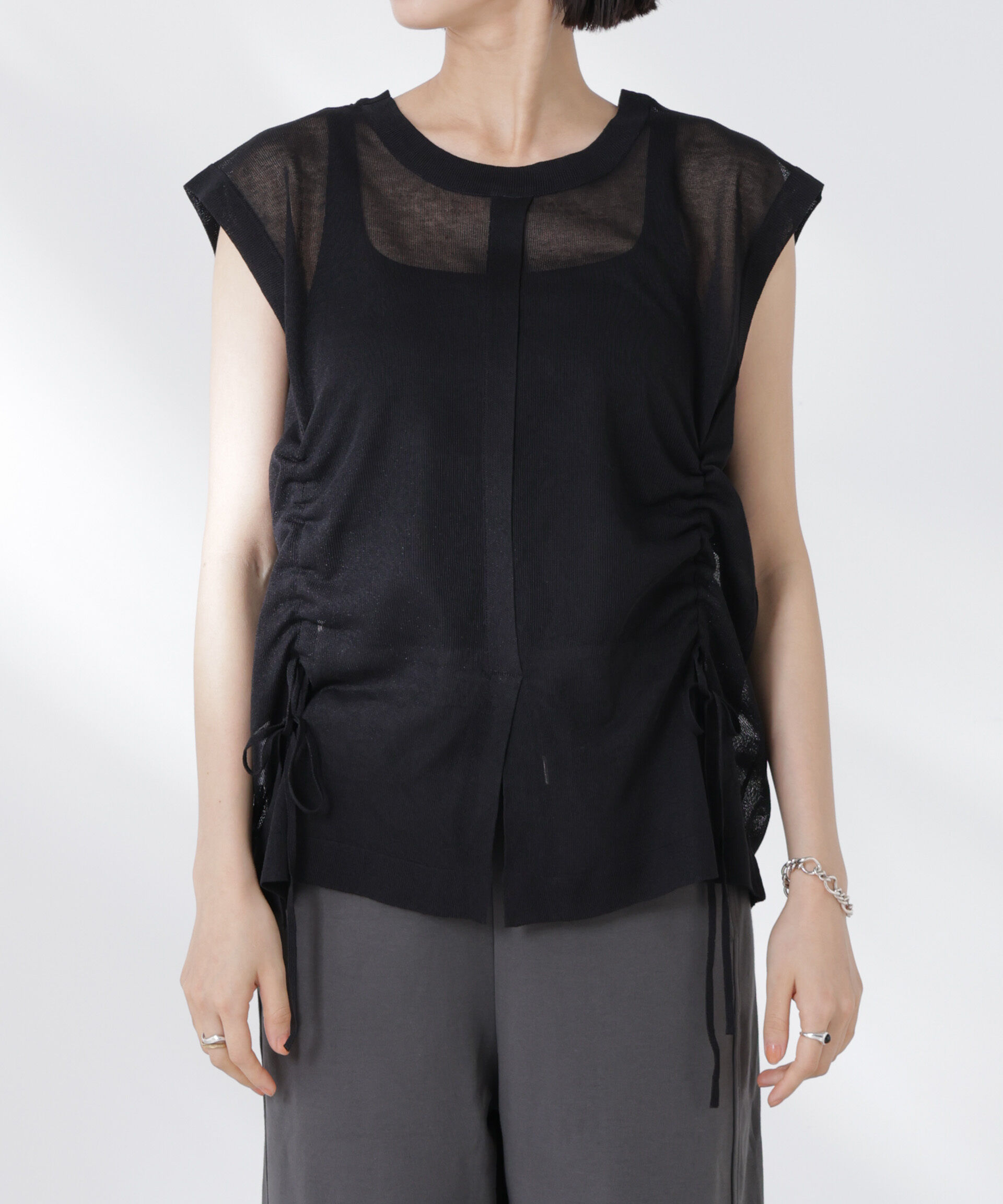 nano･universe「前後2wayドロストデザインシアーニット」|ニット・セーター|