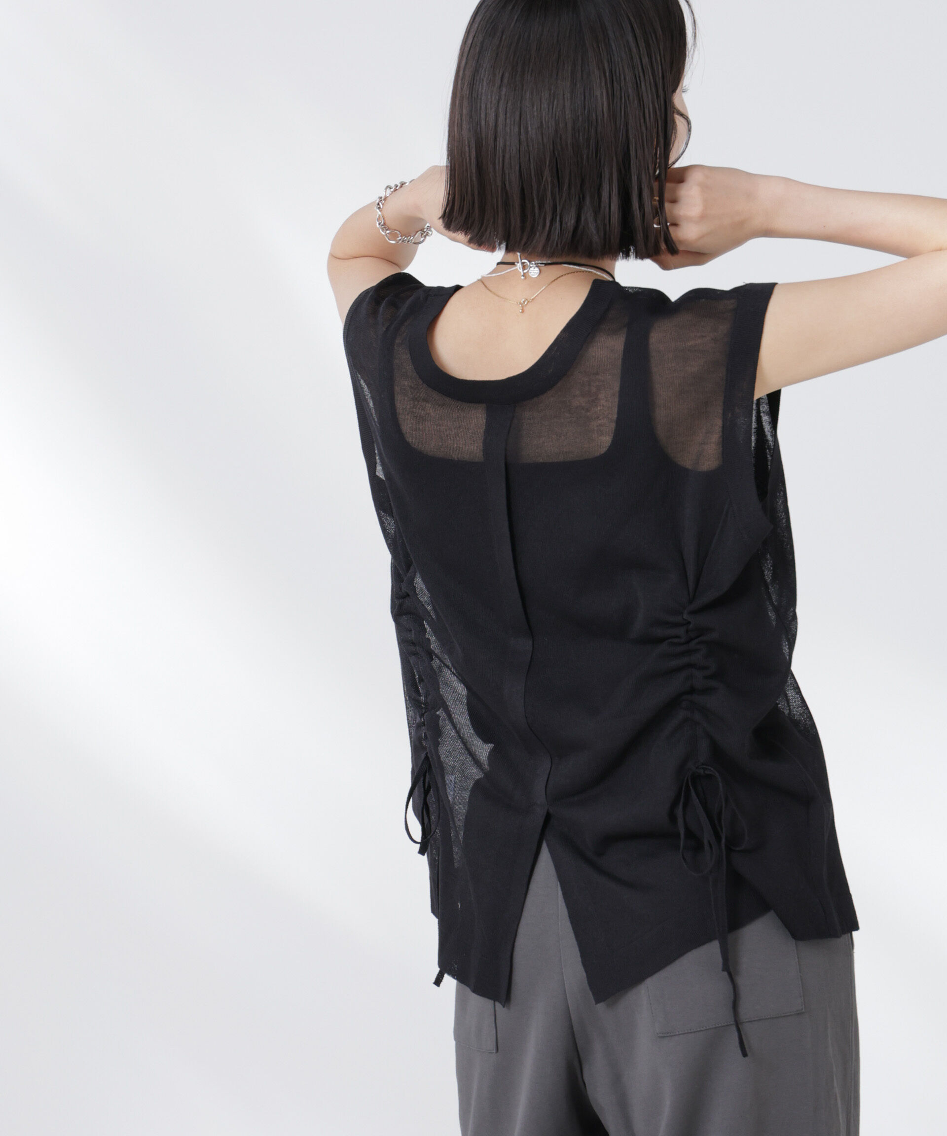 nano･universe「前後2wayドロストデザインシアーニット」|ニット・セーター|