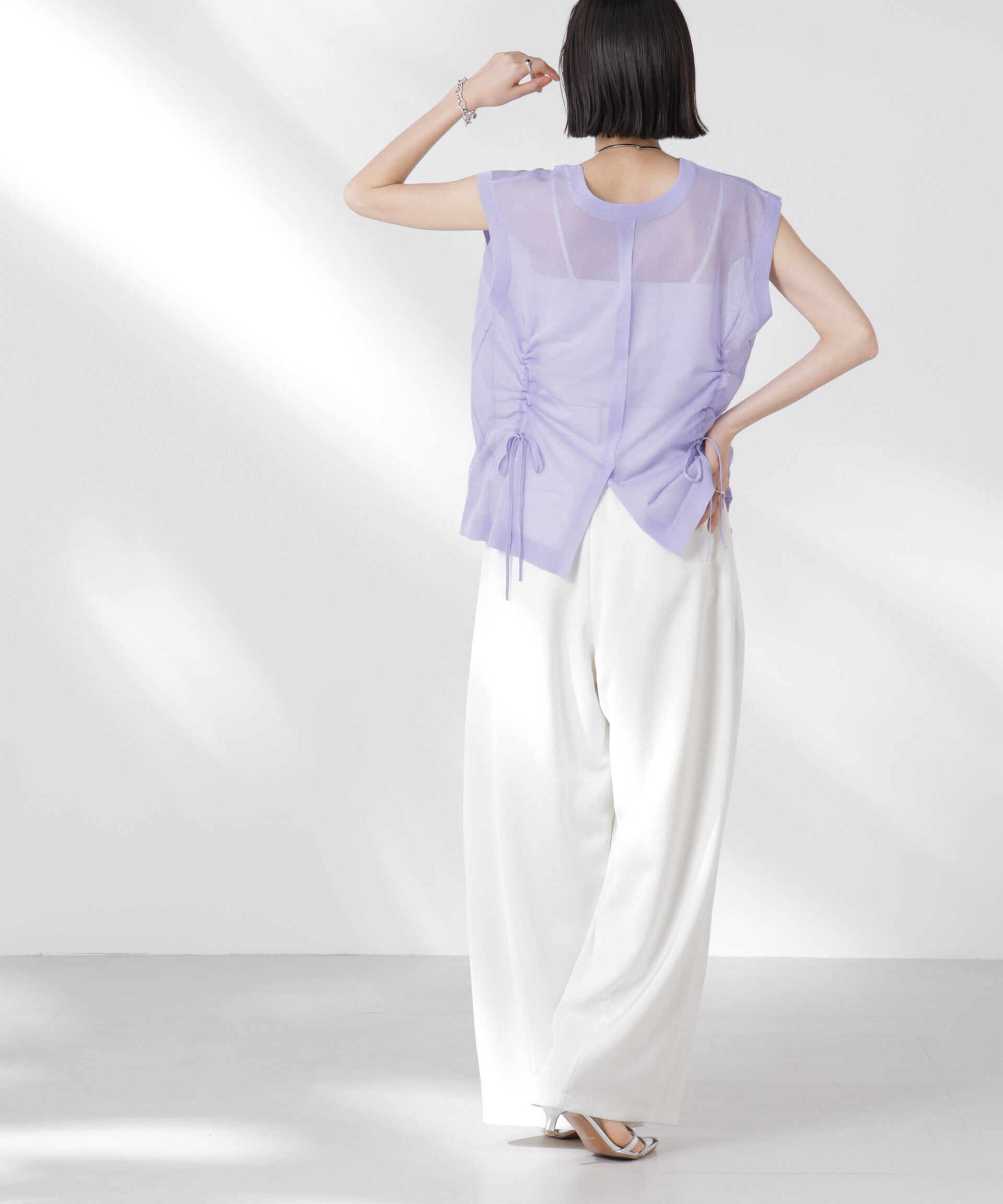 nano･universe「前後2wayドロストデザインシアーニット」|ニット・セーター|